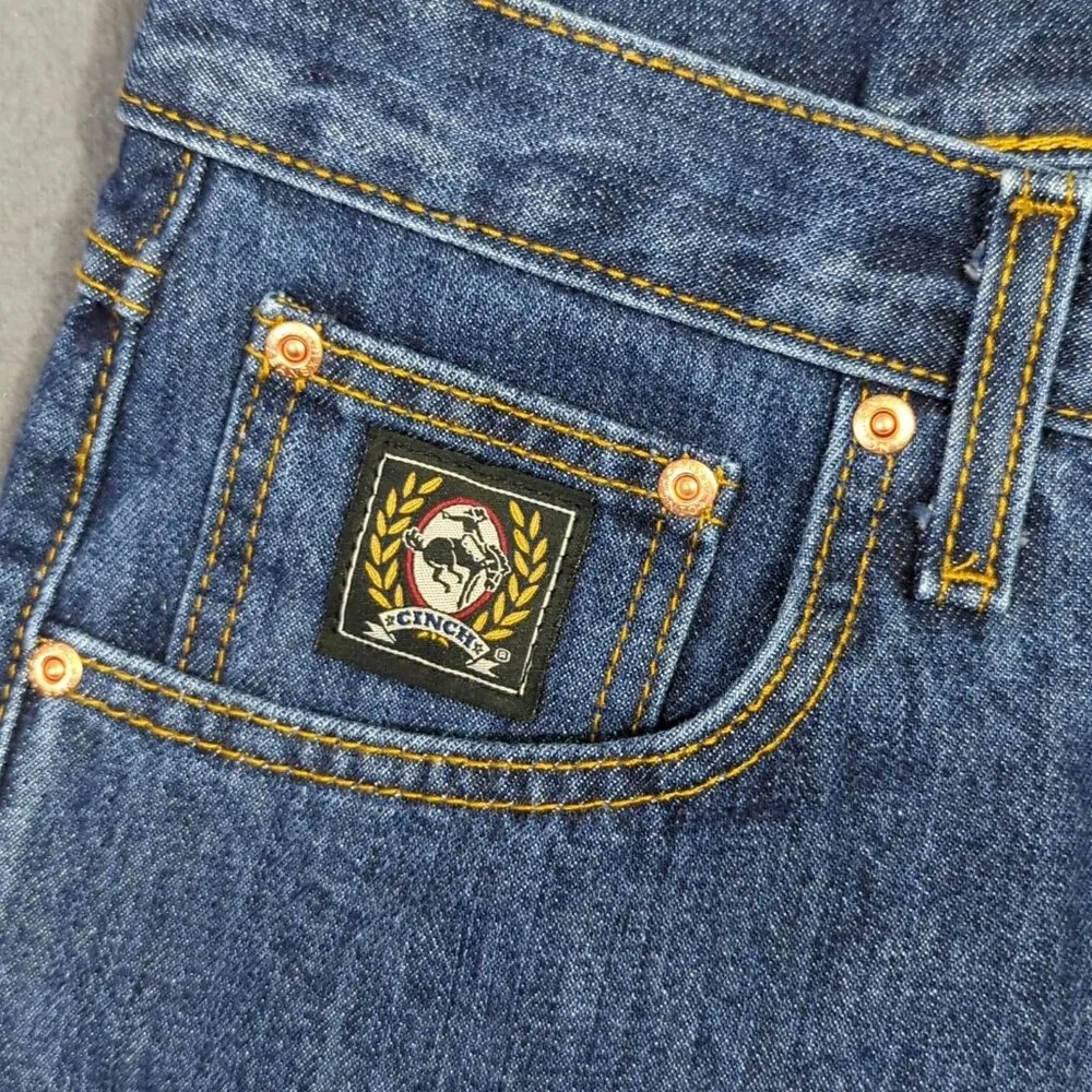 Cinch Jeans Men's 40x32 Blue Western Denim Black Label Loose Slightly Tapered